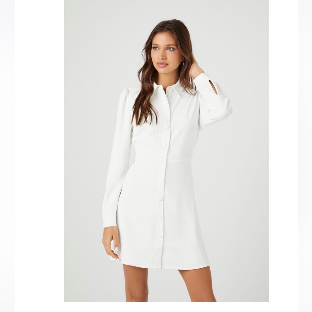 BNWT collared button front mini dress, size small